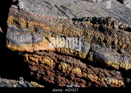 Cross section of Pahoehoe lava Stock Photo - Alamy