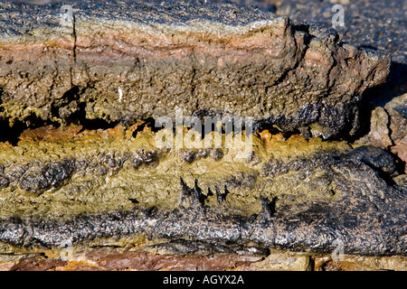 Cross section of Pahoehoe lava Stock Photo - Alamy