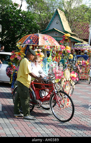 Colorful pedal trishaw in Malacca,Malaysia Stock Photo