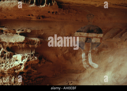 Famous pictograph, 'All American Man' in upper Salt Creek Canyon, Utah Stock Photo