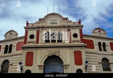 exterior view of Plaza de Toros the bullfighting ring in Almeria Andalusia Spain Stock Photo