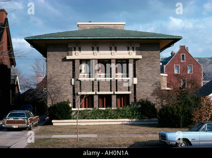 Frederick C. Bogk House, 2420 North Terrace Avenue, Milwaukee, Wisconsin, 1916. Street elevation. Stock Photo