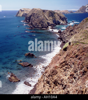 Anacapa Island shoreline in the Channel Islands National Park, off the southern coast of California. Stock Photo