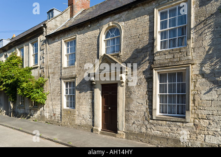 A Georgian fronted house in the High Street in the Cotswold village of Marshfield, South Gloucestershire Stock Photo