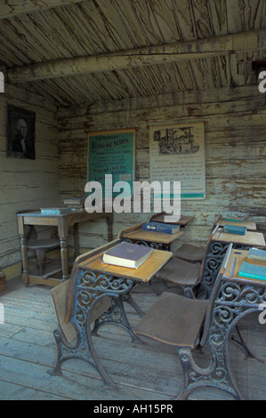 schoolroom in the reconstructed wild west town at cody wyoming usa united states of america Stock Photo