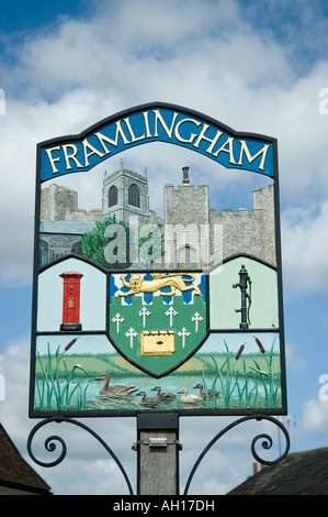 Framlingham Village sign, Suffolk UK Stock Photo