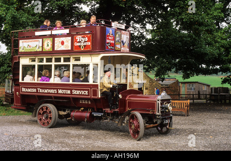 Beamish Open Air Museum county Durham England UK vintage omnibus bus public transport Stock Photo