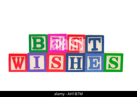 Alphabet Blocks - BEST WISHES Stock Photo