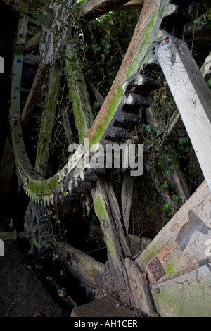 Huge ancient waterwheel and water mill at Thorseway in Lincolnshire Stock Photo