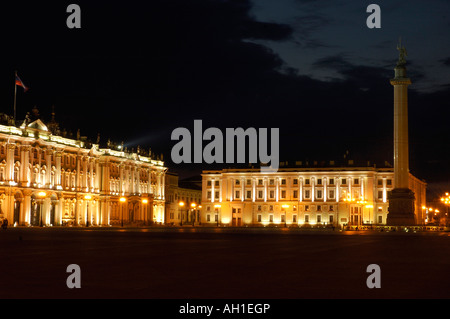 Stock Photo of Palace Square in St Petersburg Russia at night June 2006 Stock Photo