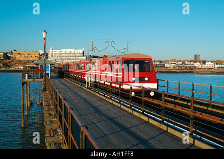 train on southend pier, essex, england Stock Photo