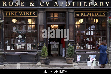 Old shop Rose & Co Apothecary Haworth Bronte Country West Yorkshire UK Stock Photo