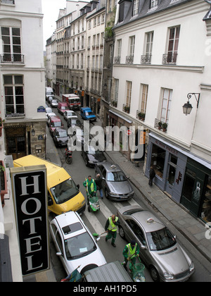 Parisian Street from Hotel Stock Photo
