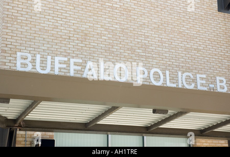 Sign over a police station in Buffalo, New York Stock Photo