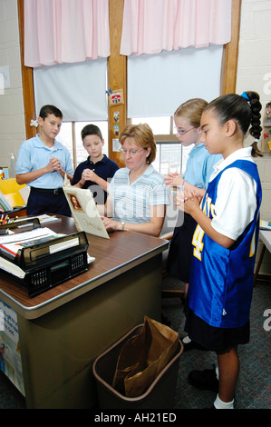 Educational learning activities taking place St Mary s Catholic parochial Elementary School in St Clair Michigan Stock Photo