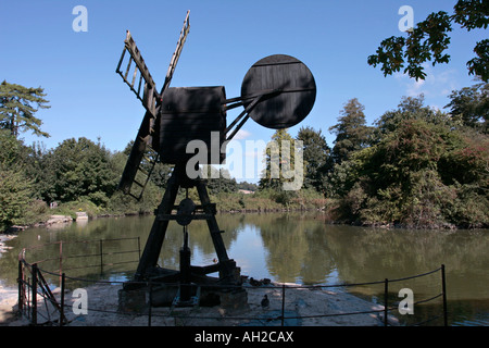 Newly restored wind-powered pump at the Weald and Downland Open Air Museum, Sussex, England Stock Photo