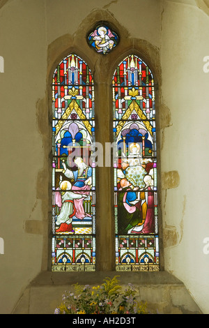 window at St Mary parish church in Pakenham, Suffolk, UK Stock Photo