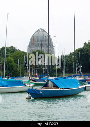 Baha'i Temple & Wilmette Harbor, Illinois, USA Stock Photo