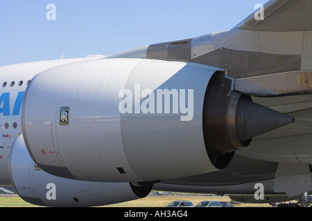 Rolls Royce engine on A380 aircraft Stock Photo