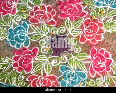 Rangoli pattern Stock Photo