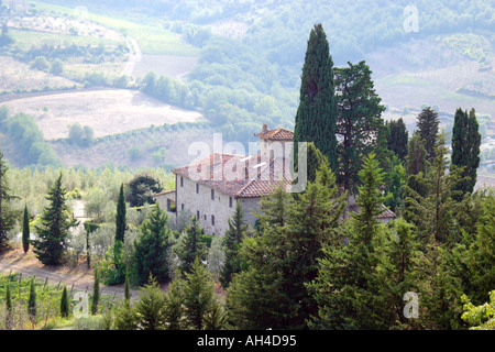 Farmhouse at Villa Vignamaggio Geve in Chianti Italy Stock Photo