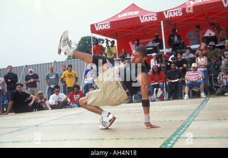 Break dancer competing in a competition Sprite Urban Games Clapham ...