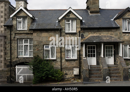 Traditional workers houses stone built Dolgellau snowdonia gwynedd north wales Stock Photo