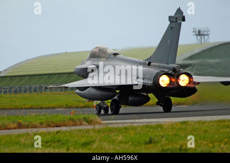 The Dassault Rafale M (or 'Squall' in English) is a French twin-engined delta-wing highly agile multi-role fighter aircraft Stock Photo