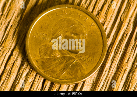 Sacajawea gold one dollar coin US Stock Photo