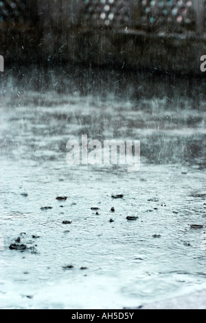 Rain on balcony Nepal Stock Photo