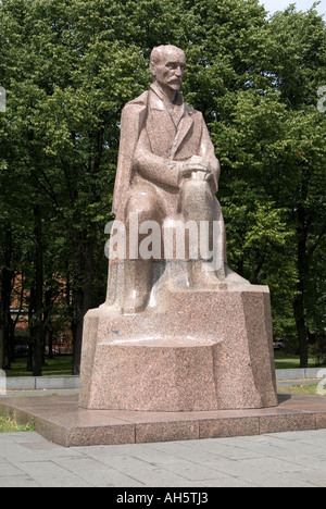 Statue of Latvian writer Rainis in the Esplanade Park Riga Latvia Stock Photo