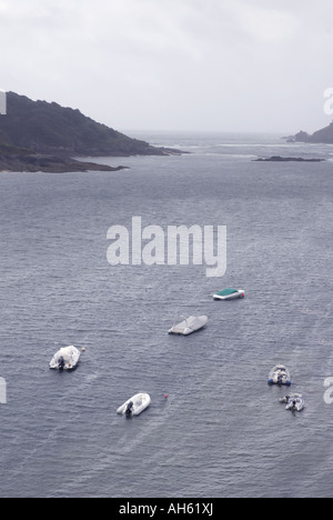 Boats in bay, Salcombe, Devon, England, UK Stock Photo