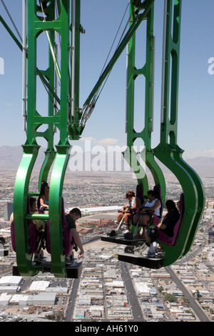 The Insanity Ride at the top of The Stratosphere Tower in Las Vegas just before it starts Stock Photo