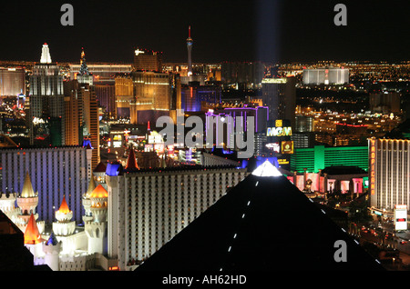 The amazing view from the Mix Lounge in Las Vegas over the hotels on The Strip. Stock Photo
