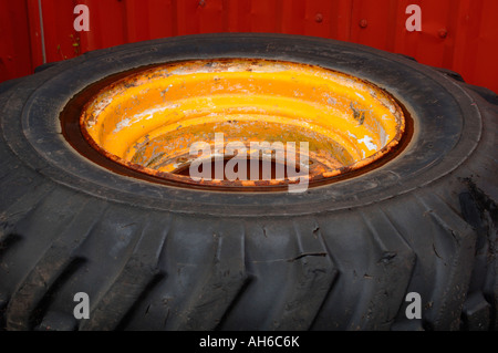 A Large Rubber Tyre. Stock Photo