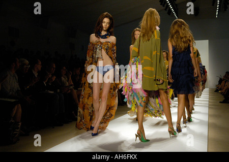 Models walk the runway at the Tuleh Spring 2008 fashion show during New York Fashion Week Stock Photo