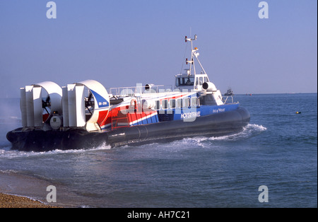 Hovercraft leaving Southsea for the Isle of Wight Hampshire UK Stock Photo