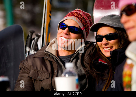 Young couple wearing sunglasses Stock Photo