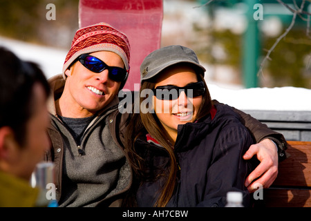 Young man embracing a young woman Stock Photo
