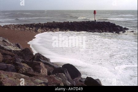 Coastal defences Barton on Sea Hampshire England Stock Photo