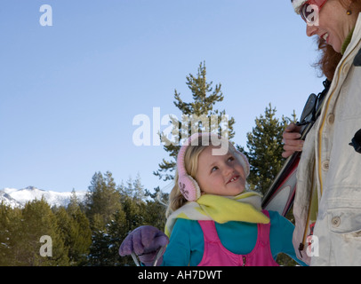 Mature woman smiling at her daughter Stock Photo