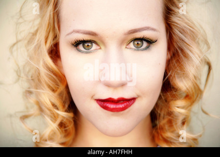 Portrait of a young woman smiling Stock Photo