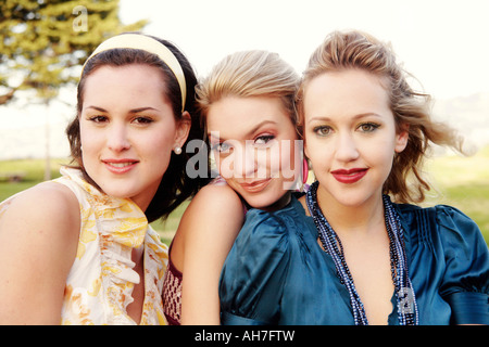Portrait of three young women Stock Photo