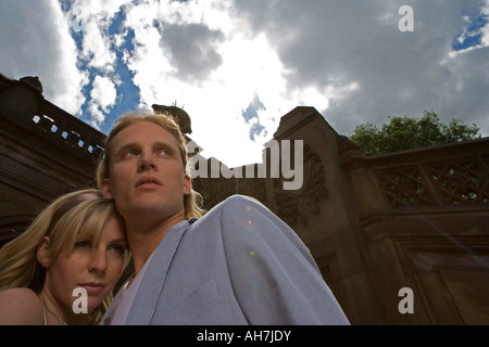 Low angle view of a young couple Stock Photo