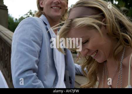 Young couple smiling Stock Photo