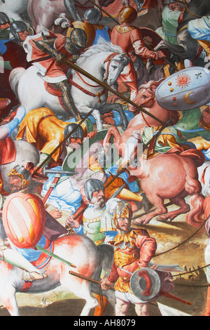 San Lorenzo de El Escorial Madrid Province Spain Section of mural in Hall of Battles Stock Photo