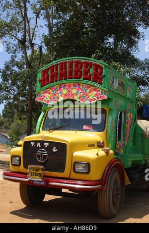 Indian Trivandrum painted trucks Kerala South India Stock Photo