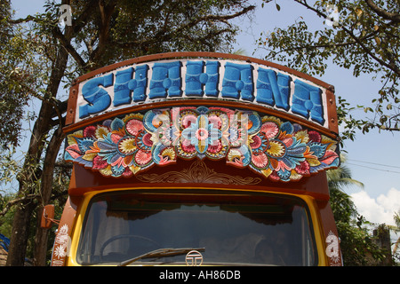 Indian Trivandrum painted trucks Kerala South India Stock Photo