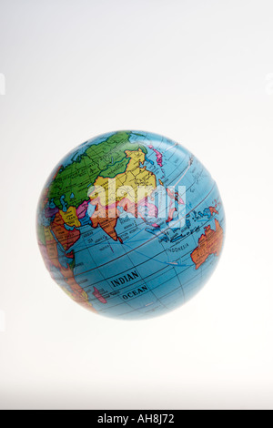 Round globe of world showing Asia Indian Ocean India China Sri Lanka ...
