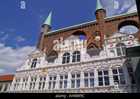Luebeck Rathaus City Town Hall Detail Stock Photo